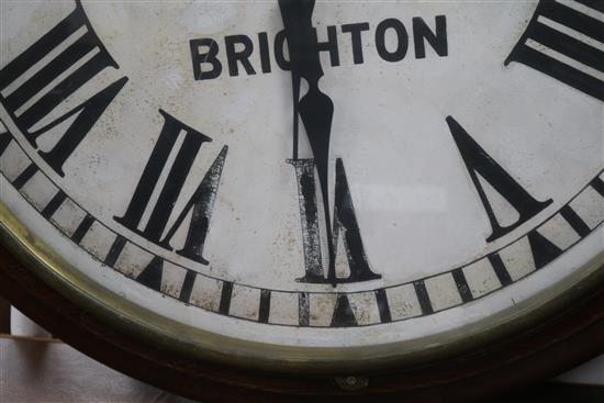 A Martin and Brown Brighton wall clock (original movement replaced with quartz movement) 91cm